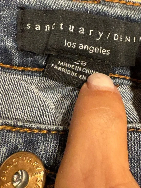 High-Rise Wide Leg Women's Sanctuary Denim Jeans in Medium Blue Size 28 - Picture 2 of 6